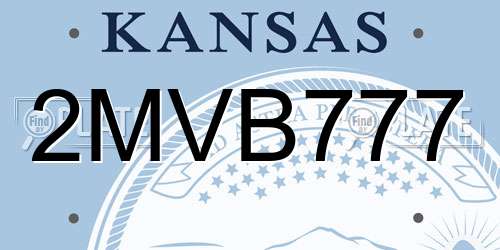 2MVB777 Kansas License Plate