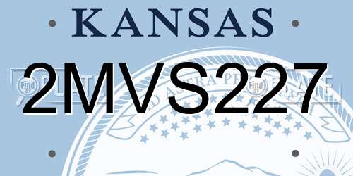 2MVS227 Kansas License Plate