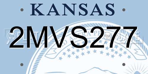 2MVS277 Kansas License Plate
