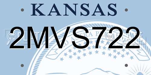 2MVS722 Kansas License Plate