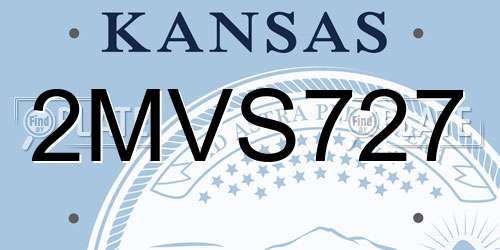 2MVS727 Kansas License Plate
