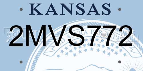 2MVS772 Kansas License Plate