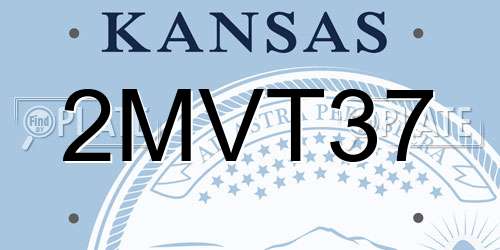 2MVT37 Kansas License Plate