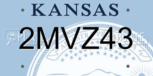 2MVZ43 Kansas License Plate