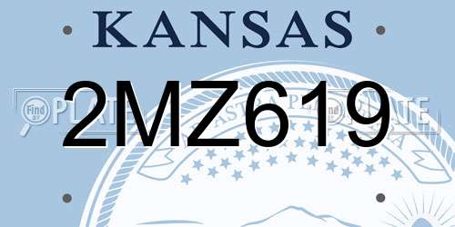 2MZ619 Kansas License Plate