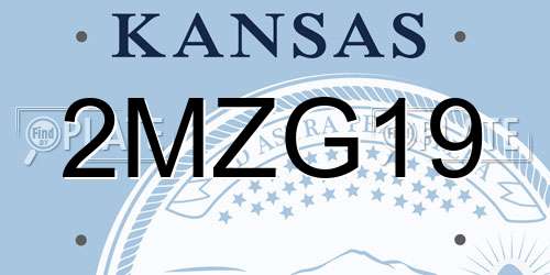 2MZG19 Kansas License Plate