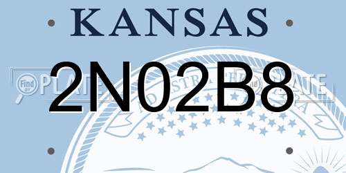 2N02B8 Kansas License Plate