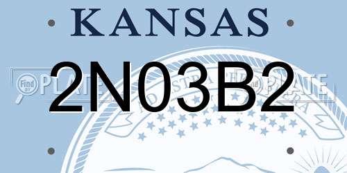 2N03B2 Kansas License Plate