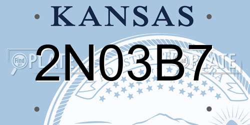 2N03B7 Kansas License Plate