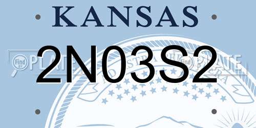 2N03S2 Kansas License Plate