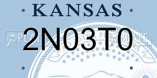 2N03T0 Kansas License Plate