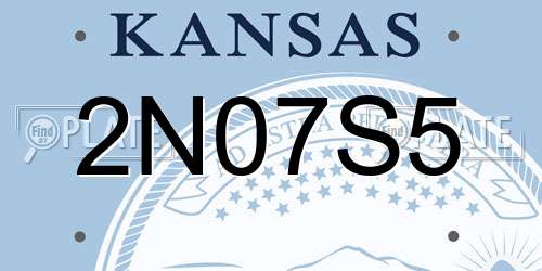 2N07S5 Kansas License Plate