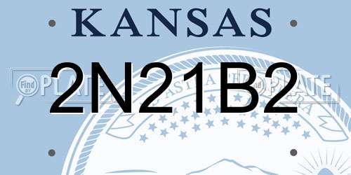 2N21B2 Kansas License Plate