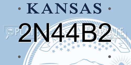 2N44B2 Kansas License Plate