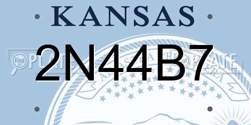 2N44B7 Kansas License Plate