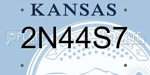 2N44S7 Kansas License Plate