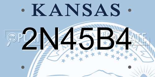 2N45B4 Kansas License Plate