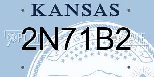 2N71B2 Kansas License Plate