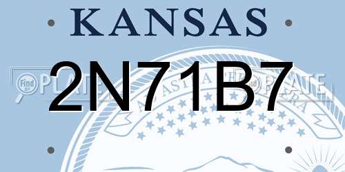 2N71B7 Kansas License Plate