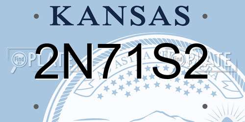 2N71S2 Kansas License Plate