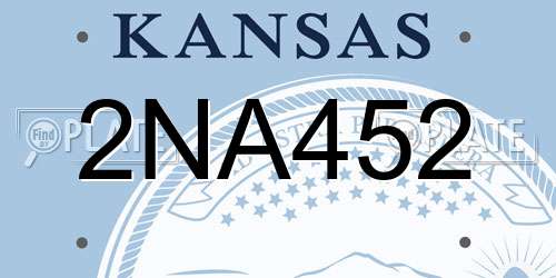2NA452 Kansas License Plate