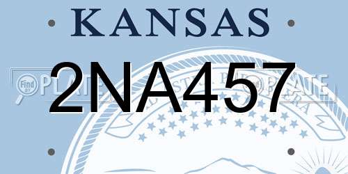 2NA457 Kansas License Plate