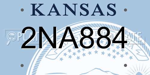 2NA884 Kansas License Plate