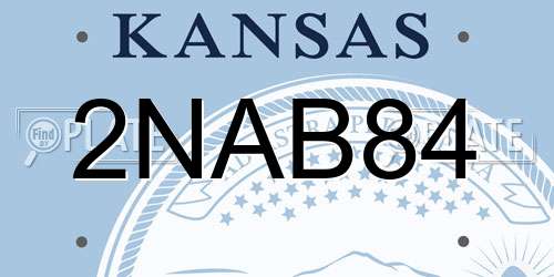 2NAB84 Kansas License Plate