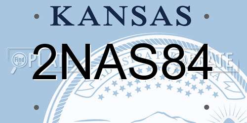 2NAS84 Kansas License Plate