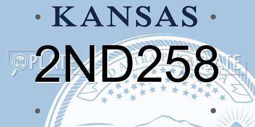 2ND258 Kansas License Plate