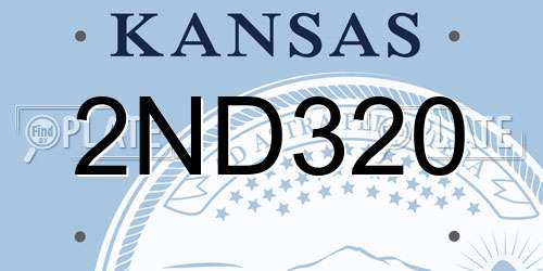 2ND320 Kansas License Plate