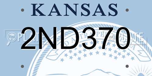 2ND370 Kansas License Plate