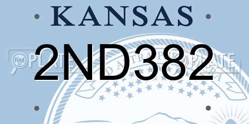 2ND382 Kansas License Plate