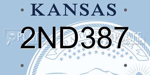 2ND387 Kansas License Plate