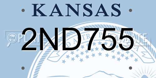 2ND755 Kansas License Plate
