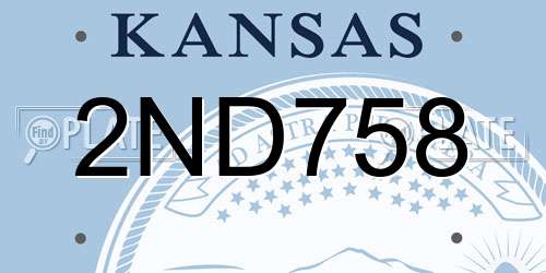 2ND758 Kansas License Plate