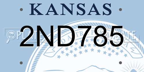 2ND785 Kansas License Plate