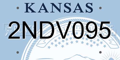2NDV095 Kansas License Plate