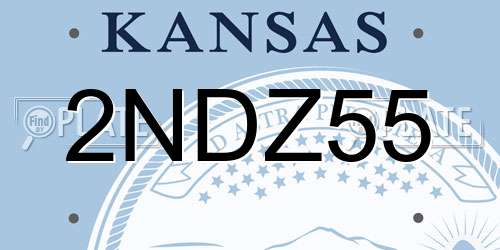 2NDZ55 Kansas License Plate