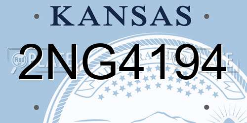 2NG4194 Kansas License Plate