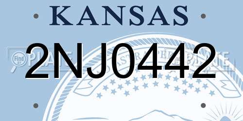2NJ0442 Kansas License Plate
