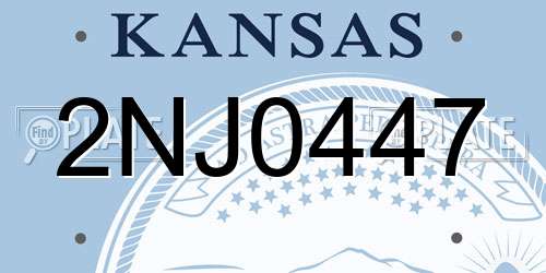 2NJ0447 Kansas License Plate
