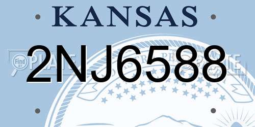 2NJ6588 Kansas License Plate