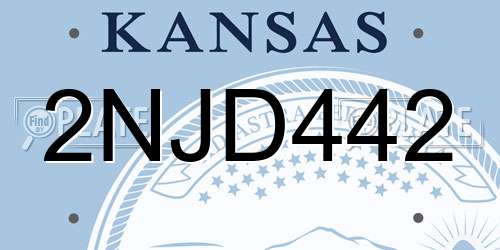 2NJD442 Kansas License Plate