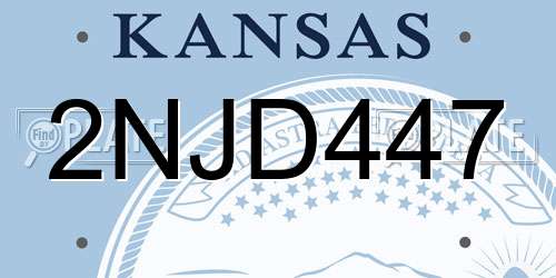 2NJD447 Kansas License Plate