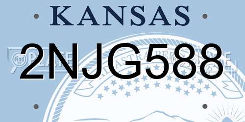 2NJG588 Kansas License Plate