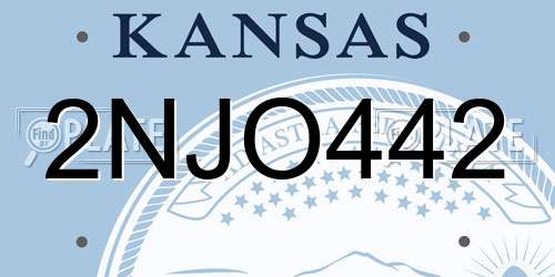 2NJO442 Kansas License Plate
