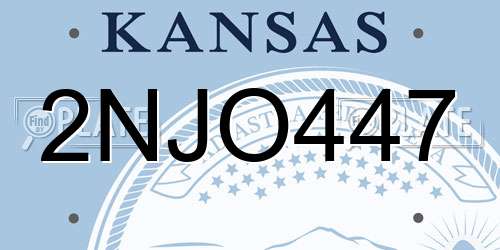2NJO447 Kansas License Plate