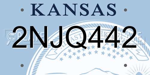 2NJQ442 Kansas License Plate