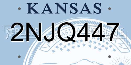 2NJQ447 Kansas License Plate